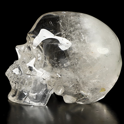 5.0" Quartz Rock Crystal Hand Carved Crystal Skull, Super Realistic, Crystal Healing