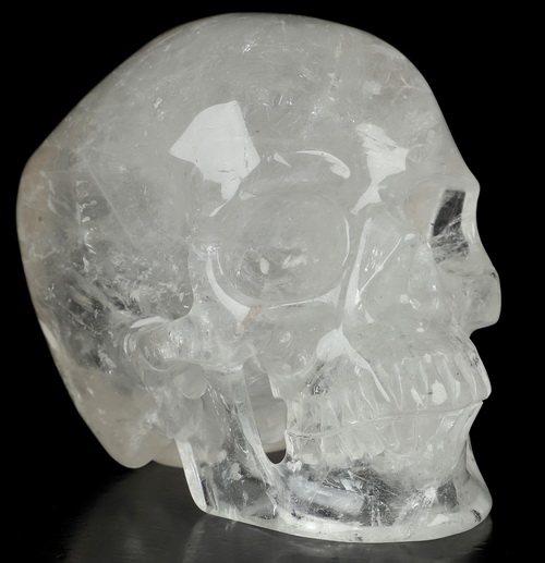 4.2" Quartz Rock Crystal Hand Carved Crystal Skull, Super Realistic, Crystal Healing