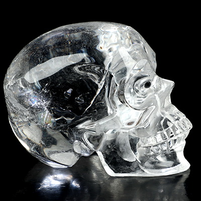 3.3" Clear Quartz Rock Crystal Hand Carved Crystal Skull, Super Realistic, Crystal Healing