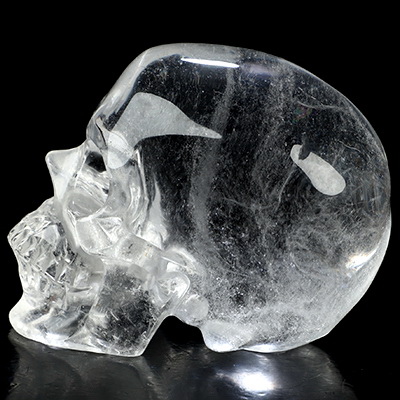 3.3" Clear Quartz Rock Crystal Hand Carved Crystal Skull, Super Realistic, Crystal Healing
