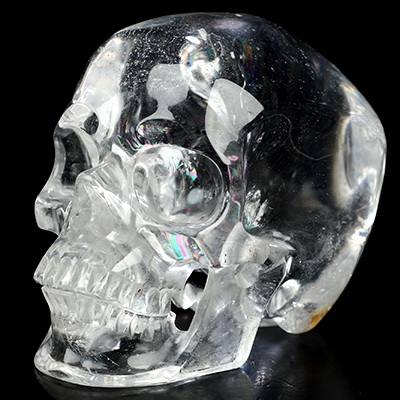 3.3" Clear Quartz Rock Crystal Hand Carved Crystal Skull, Super Realistic, Crystal Healing