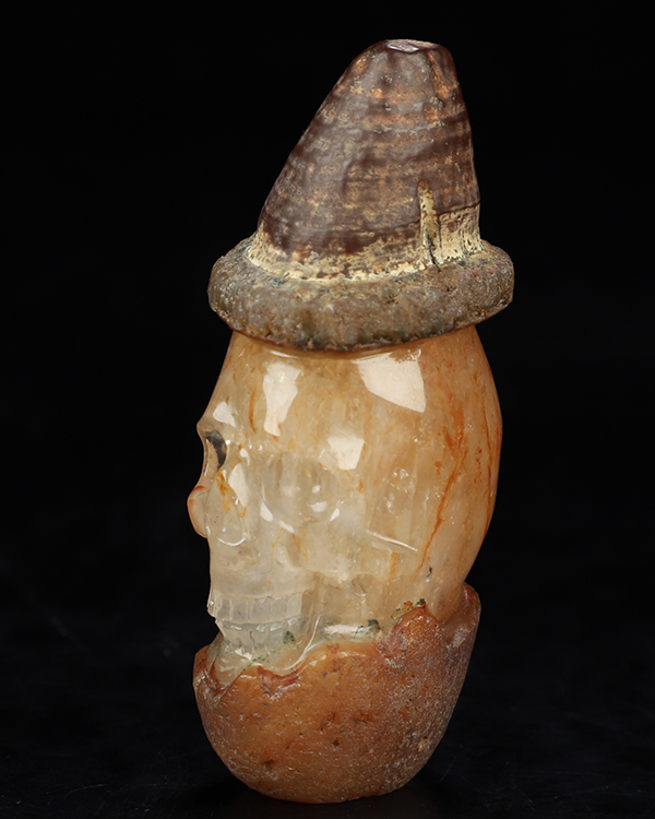 2.7" Gobi Agate Hand Carved Crystal Skull Fine Art Sculpture, Crystal Healing