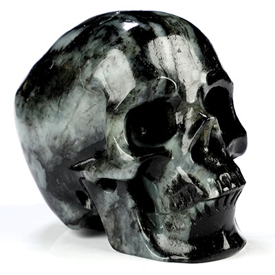 Gemstone 3.0" Emerald Hand Carved Crystal Skull, Super Realistic, Crystal Healing