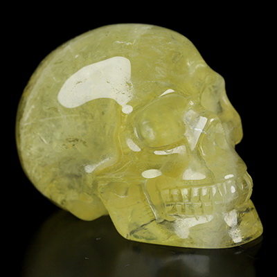 Gemstone 2.0" Citrine Hand Carved Crystal Skull, Realistic, Crystal Healing