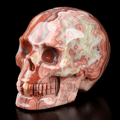 Gemstone 2.0" Red Crazy Lace Agate Hand Carved Crystal Skull, Realistic, Crystal Healing