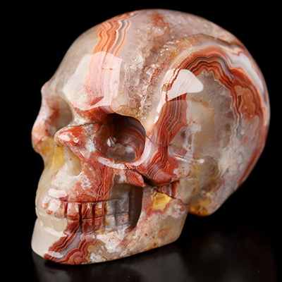 Gemstone 2.0" Red Crazy Lace Agate Hand Carved Crystal Skull, Realistic, Crystal Healing