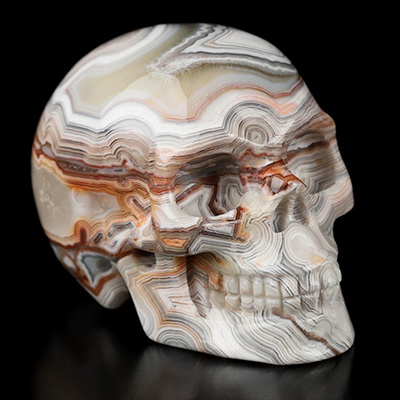 Gemstone 2.0" Red Crazy Lace Agate Hand Carved Crystal Skull, Realistic, Crystal Healing