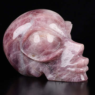 5.1" Amethyst Beauty Alien Crystal Skull Companion, Hand Carved Gemstone Fine Art Sculpture, Reiki Healing Stone Statue
