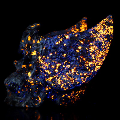 5.8" Yooperlites Hand Carved Guardian Crystal Skull Sculpture, Crystal Healing