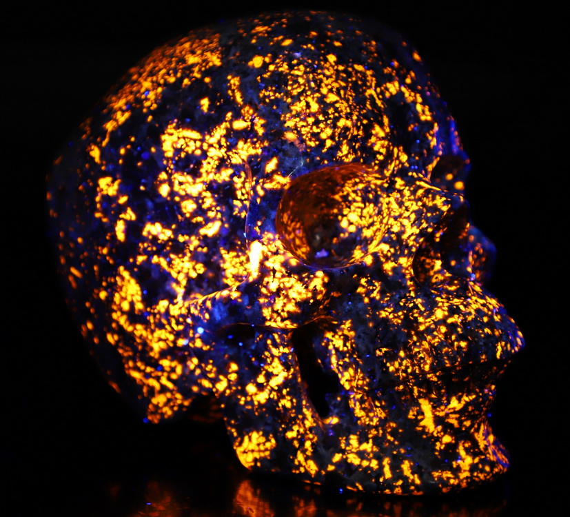 Super Realistic! Lifesized 6.9" Yooperlites Hand Carved Crystal Skull, Crystal Healing