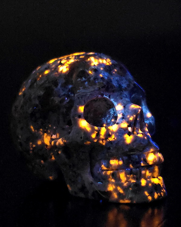 2.0" Yooperlites Hand Carved Crystal Skull, Realistic, Crystal Healing