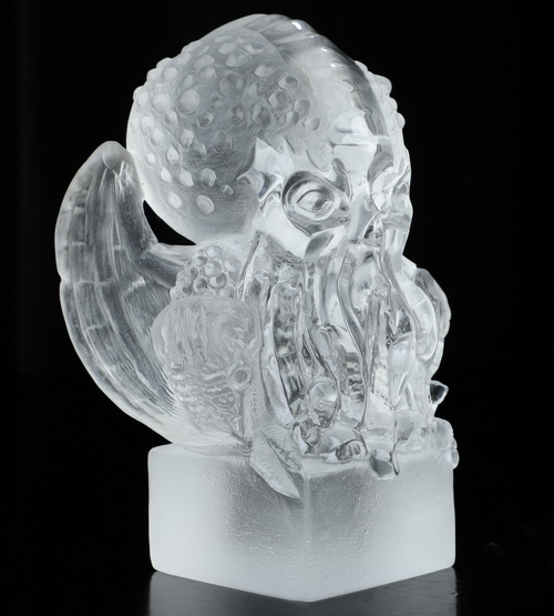 5.5" K9 Crystal Hand Carved Crystal Skull Fine Art Sculpture, Crystal Healing
