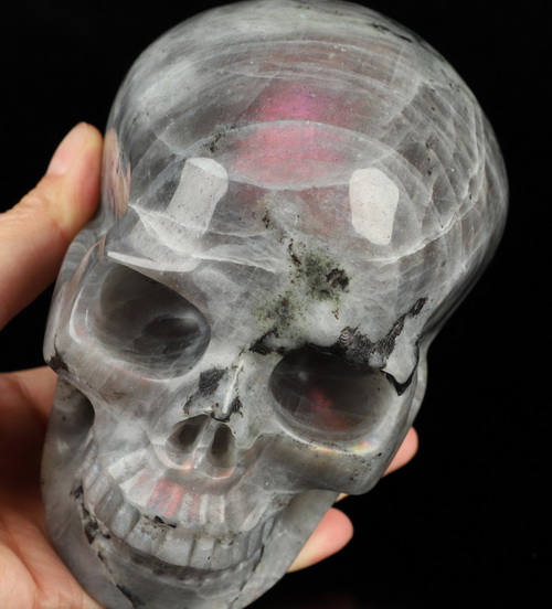 5.0" Labradorite Hand Carved Crystal Skull, Realistic, Crystal Healing
