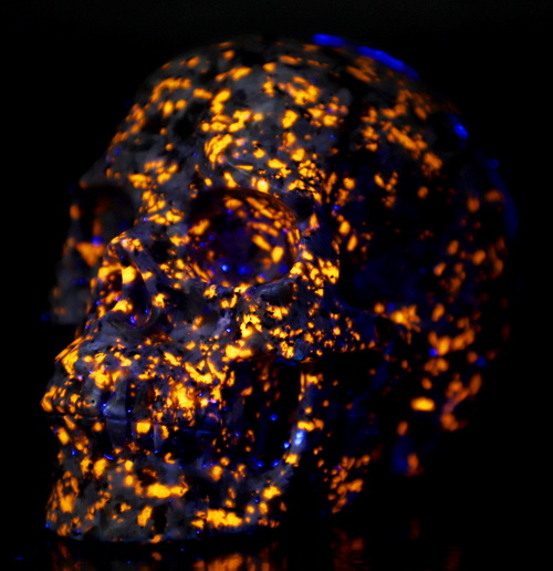 5.0" Yooperlites Hand Carved Crystal Skull, Realistic, Crystal Healing