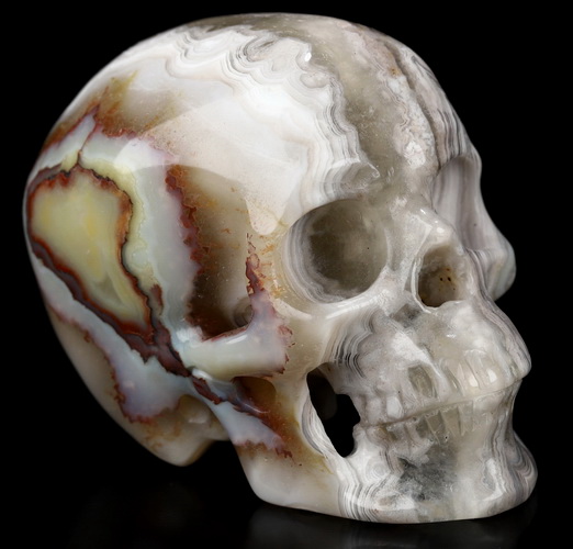 Gemstone 2.0" Red Crazy Lace Agate Hand Carved Crystal Skull, Super Realistic, Crystal Healing
