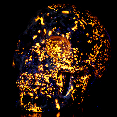 5.0" Yooperlites Hand Carved Crystal Skull, Realistic, Crystal Healing