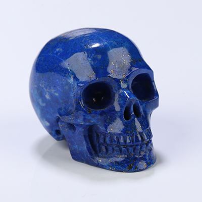 Gemstone 0.9" Lapis Lazuli Hand Carved Crystal Skull, Realistic, Crystal Healing