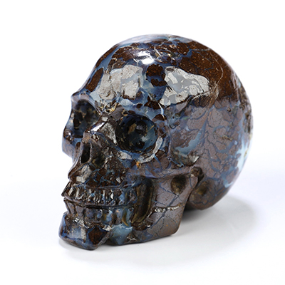 0.9" Matrix Opal Hand Carved Crystal Skull, Realistic, Crystal Healing