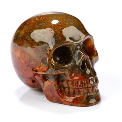 1.1" Empire Red Agate Hand Carved Crystal Skull, Realistic, Crystal Healing