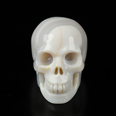 1.1" Banded Agate Hand Carved Crystal Skull, Realistic, Crystal Healing