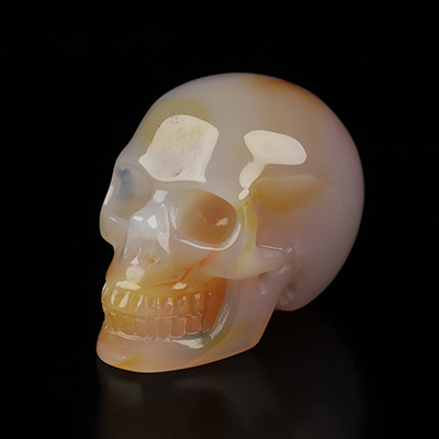 1.1" Agate Geode Hand Carved Crystal Skull, Realistic, Crystal Healing