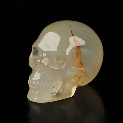 0.9" Agate Hand Carved Crystal Skull, Realistic, Crystal Healing