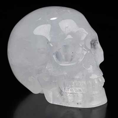 2.0" Quartz Rock Crystal Hand Carved Crystal Skull, Realistic, Crystal Healing