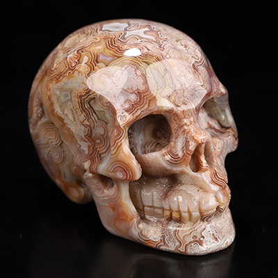 Gemstone 2.0" Red Crazy Lace Agate Hand Carved Crystal Skull, Realistic, Crystal Healing