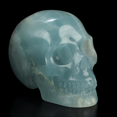 2.0" Blue Onyx Hand Carved Crystal Skull, Realistic, Crystal Healing