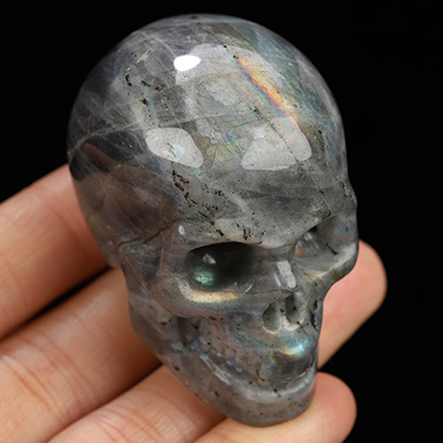2.0" Labradorite Hand Carved Crystal Skull, Realistic, Crystal Healing