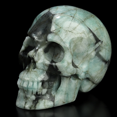 2.0" New Emerald Hand Carved Crystal Skull, Realistic, Crystal Healing