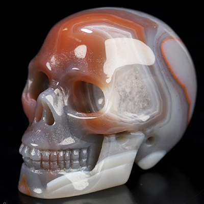 Gemstone 2.0" Mozambique Agate Hand Carved Crystal Skull, Realistic, Crystal Healing