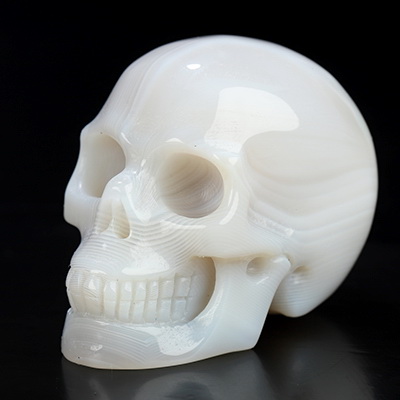 2.0" Agate Hand Carved Crystal Skull, Realistic, Crystal Healing
