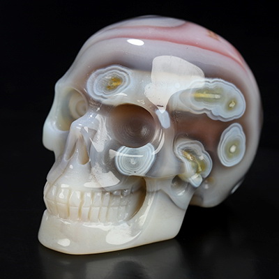 Gemstone 2.0" Mozambique Agate Hand Carved Crystal Skull, Realistic, Crystal Healing