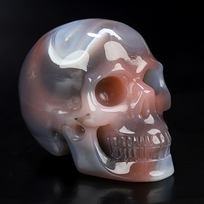 Gemstone 2.0" Mozambique Agate Hand Carved Crystal Skull, Realistic, Crystal Healing
