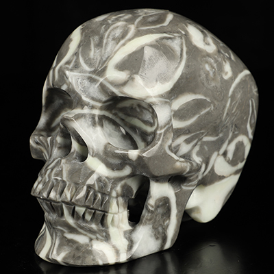 5.0" Sea Shell Marble Hand Carved Crystal Skull, Super Realistic, Crystal Healing