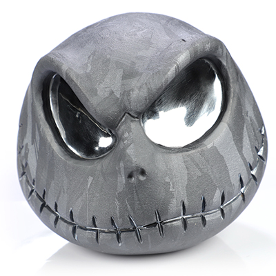 3.9" Frosted Tera-hertz Hand Carved Crystal Jack Skull Sculpture, Crystal Healing