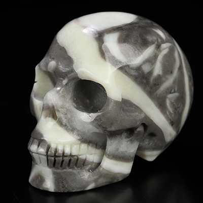 2.0" Sea Shell Marble Hand Carved Crystal Skull, Realistic, Crystal Healing