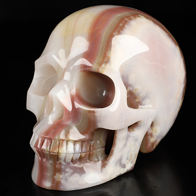 5.1" Afghanistan Jade Hand Carved Crystal Skull, Realistic, Crystal Healing