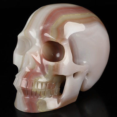 4.7" Afghanistan Jade Hand Carved Crystal Skull, Realistic, Crystal Healing