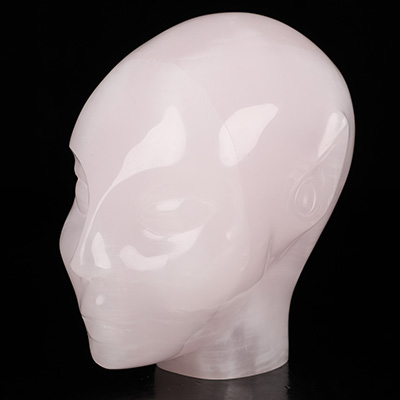 4.1" Afghanistan Jade Hand Carved Fairy Elf Alien Crystal Skull Companion Sculpture, Crystal Healing