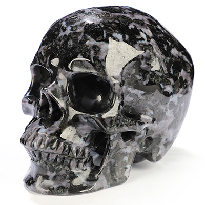 5.1" Gabbro Hand Carved Crystal Skull, Super Realistic, Crystal Healing