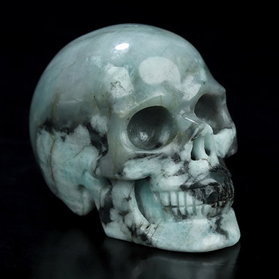 Gemstone 2.0" Emerald Hand Carved Crystal Skull, Realistic, Crystal Healing