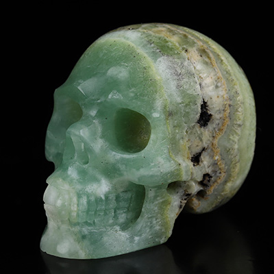 2.0" Blue Aragonite Hand Carved Crystal Skull, Realistic, Crystal Healing