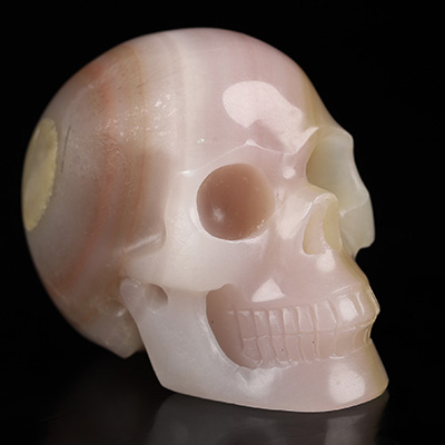 2.0" Afghanistan Jade Hand Carved Crystal Skull, Realistic, Crystal Healing