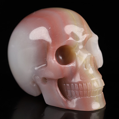 2.0" Afghanistan Jade Hand Carved Crystal Skull, Realistic, Crystal Healing