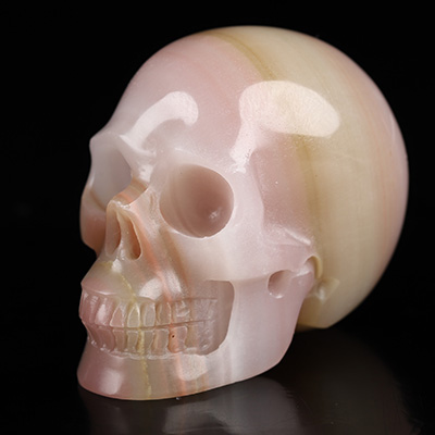 2.0" Afghanistan Jade Hand Carved Crystal Skull, Realistic, Crystal Healing