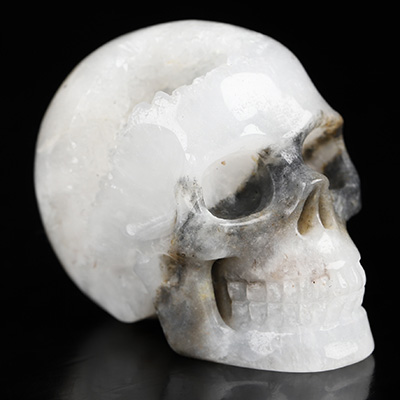 2.0" Indonesian Agate Hand Carved Crystal Skull, Realistic, Crystal Healing