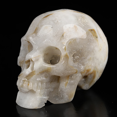 2.0" Indonesian Agate Hand Carved Crystal Skull, Realistic, Crystal Healing