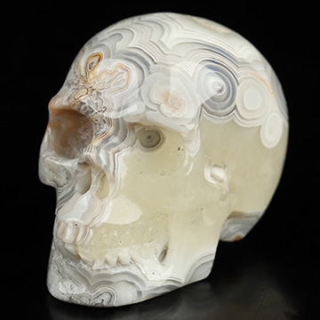 Gemstone 1.3" Red Crazy Lace Agate Hand Carved Crystal Skull, Realistic, Crystal Healing